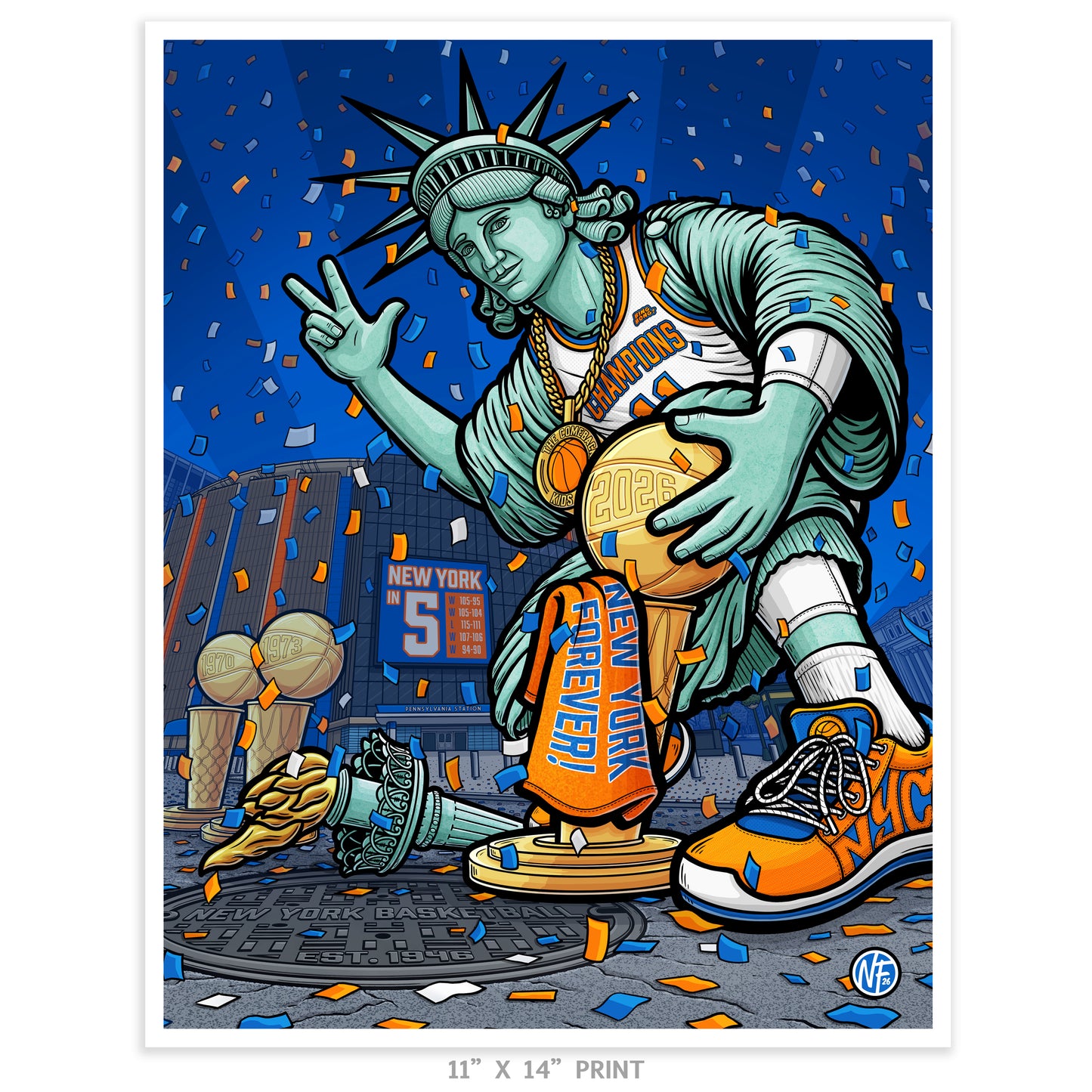"New York Forever!" New York Basketball Limited Edition Print