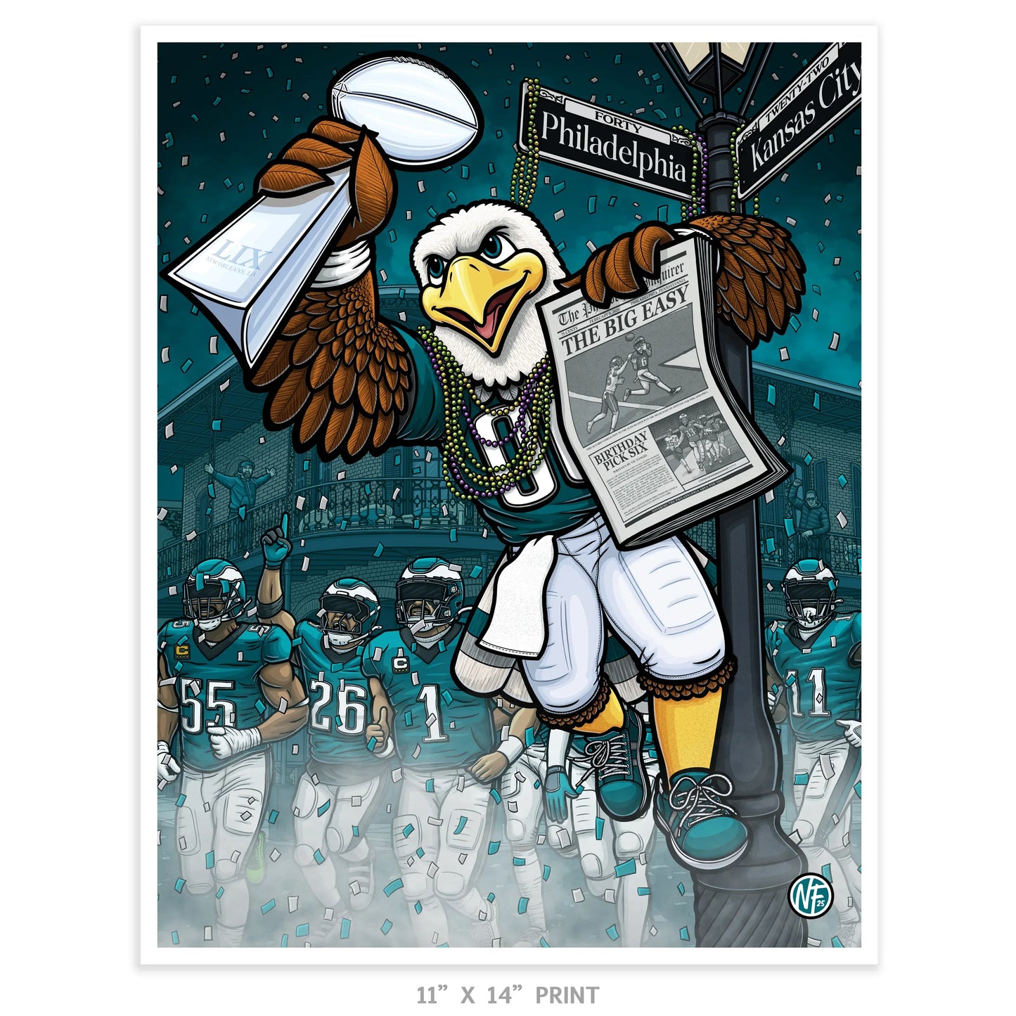 "The Big Easy" Philadelphia Football Print - Nick Fasnacht Illustration & Design