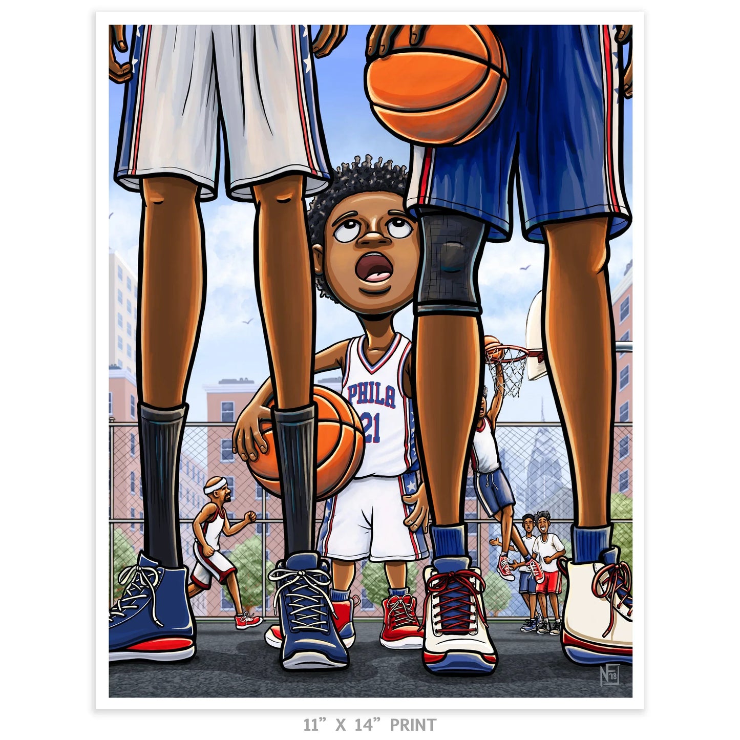 "Trust the Process" 76ers Basketball Limited Edition Print - Nick Fasnacht Illustration & Design