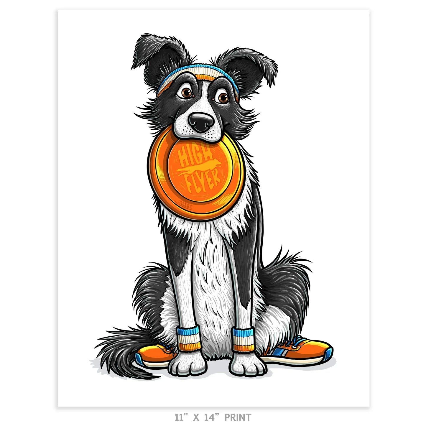 "High Flyer" Border Collie Limited Edition Print - Nick Fasnacht Illustration & Design