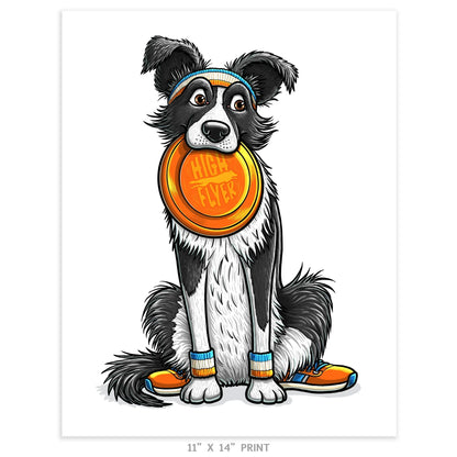 "High Flyer" Border Collie Limited Edition Print - Nick Fasnacht Illustration & Design