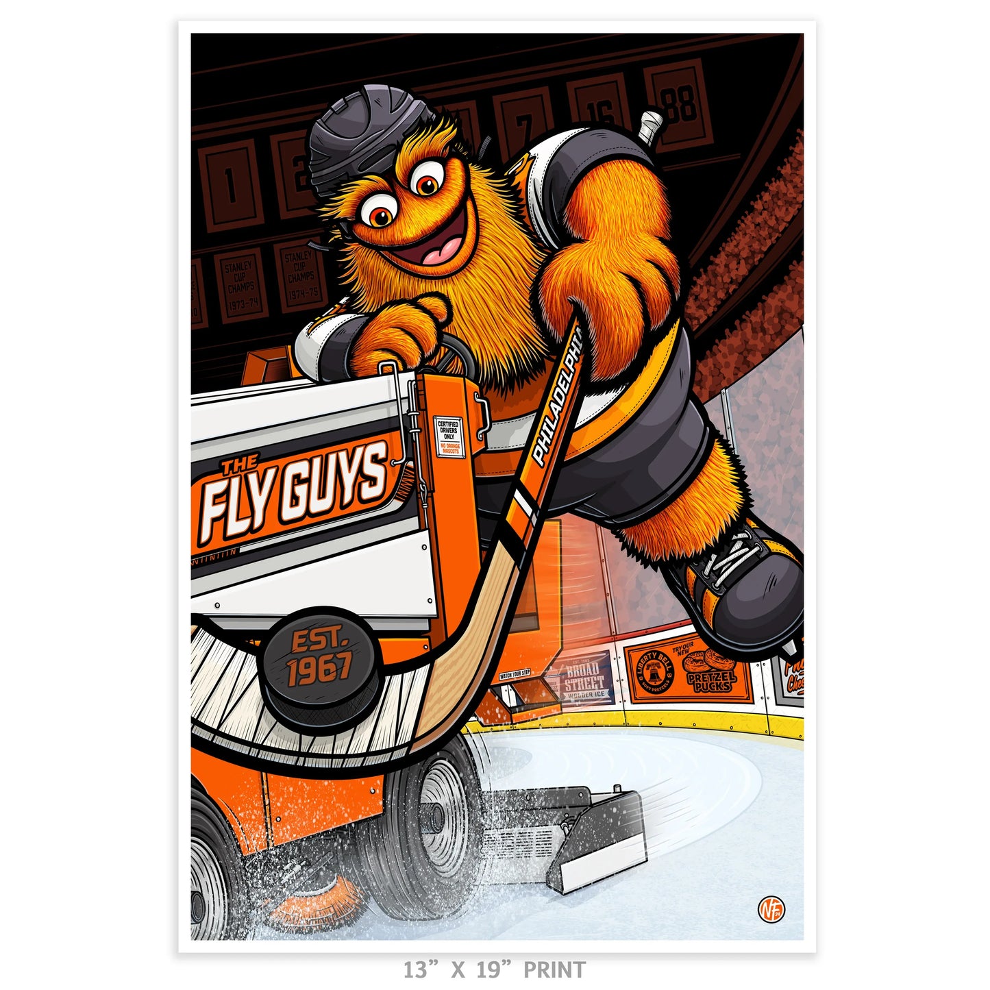 "The Fly Guys" Philadelphia Hockey Limited Edition Print - Nick Fasnacht Illustration & Design