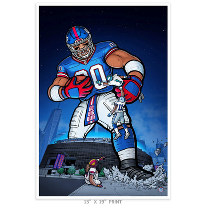 "Big Blue" New York Giants Football Limited Edition Print - Nick Fasnacht Illustration & Design