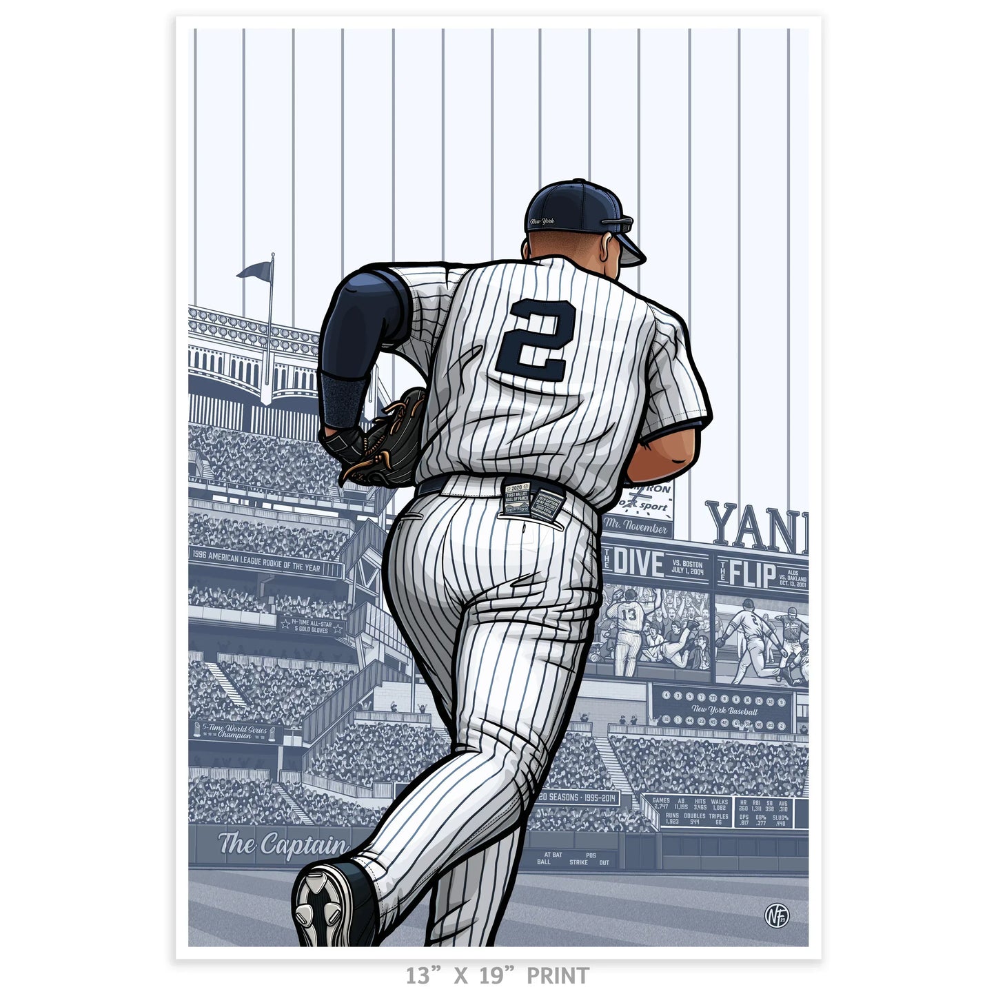 "The Captain" New York Yankees Baseball Limited Edition Print - Nick Fasnacht Illustration & Design