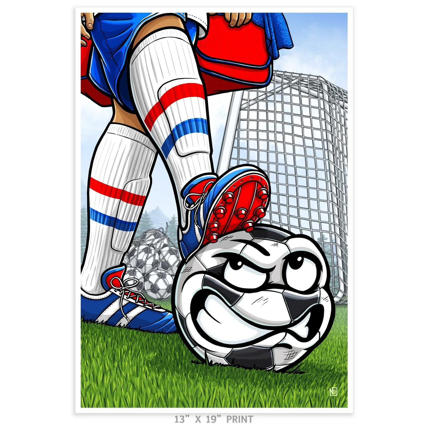 "Kicked Off" Soccer Limited Edition Print - Nick Fasnacht Illustration & Design