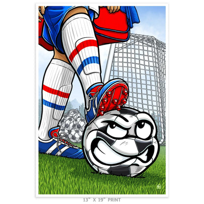 "Kicked Off" Soccer Limited Edition Print - Nick Fasnacht Illustration & Design