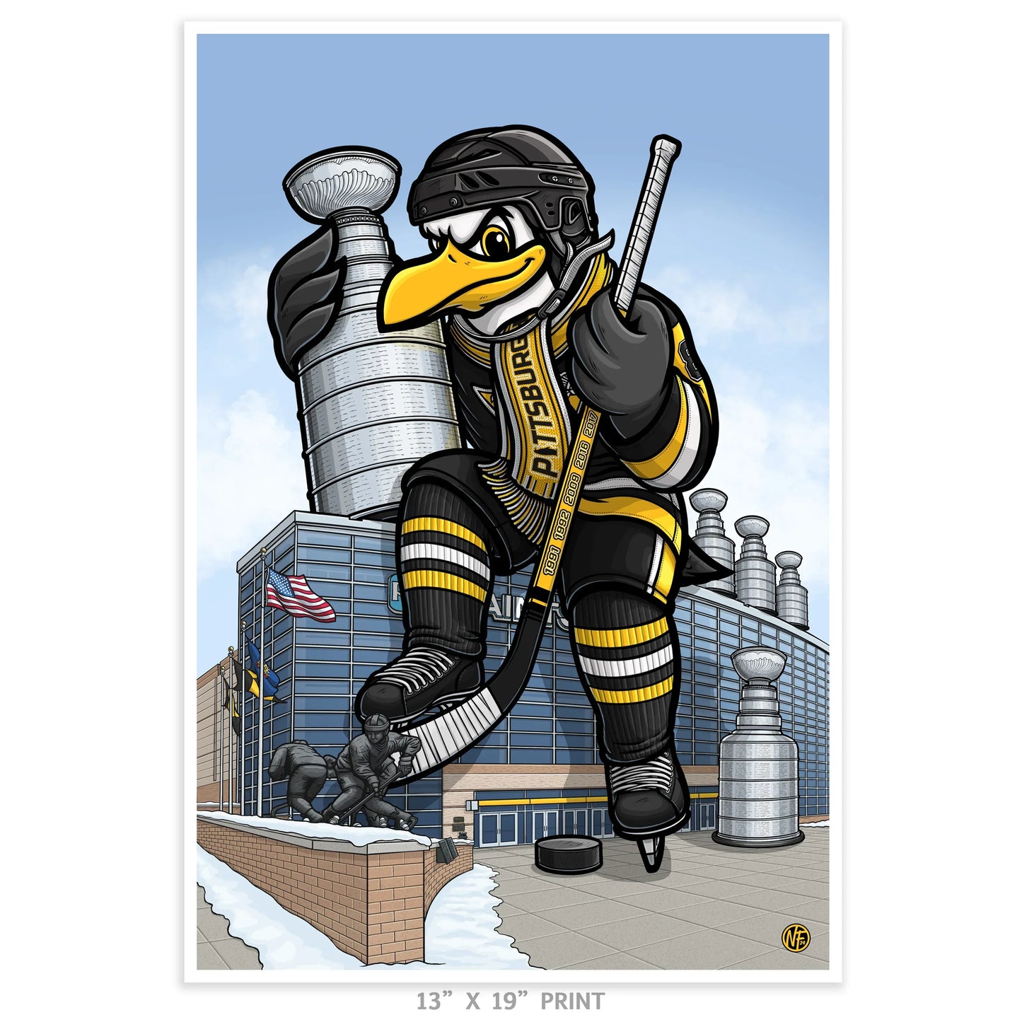 "Let's Go Pens!" Hockey Limited Edition Print - Nick Fasnacht Illustration & Design