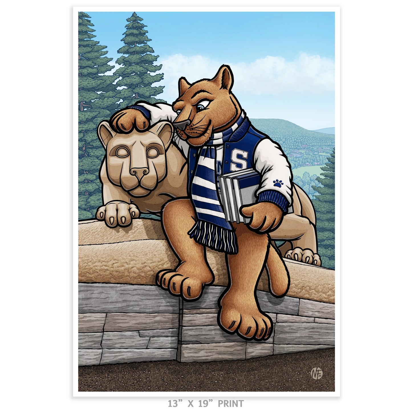 "Lion Shrine" Penn State University Limited Edition Print - Nick Fasnacht Illustration & Design