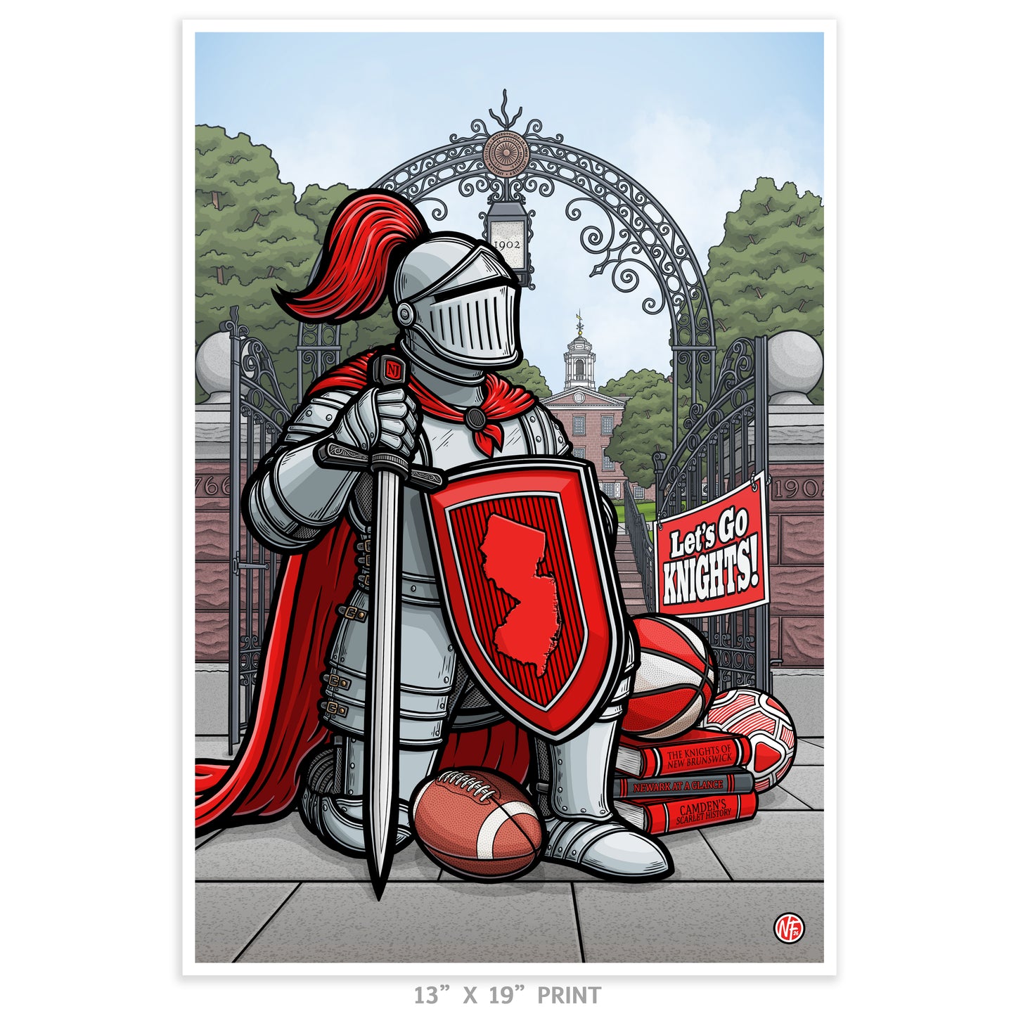 "Let's Go Knights!" Rutgers Limited Edition Print