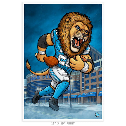 "The Pride" Detroit Football Print - Nick Fasnacht Illustration & Design