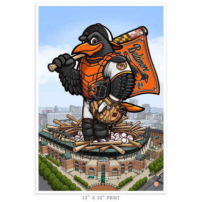 "The Bird's Nest " Baltimore Baseball Limited Edition Print - Nick Fasnacht Illustration & Design