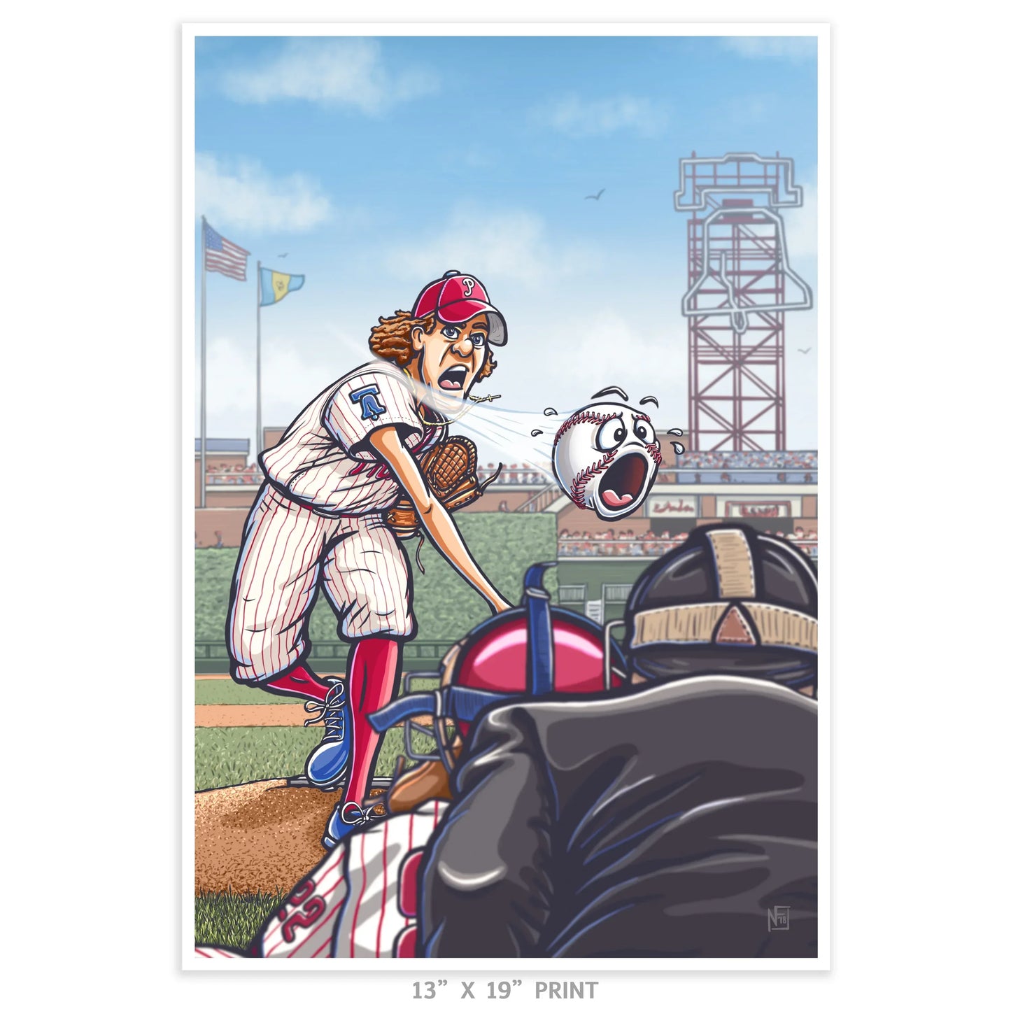 "Phillies" Baseball Limited Edition Print - Nick Fasnacht Illustration & Design