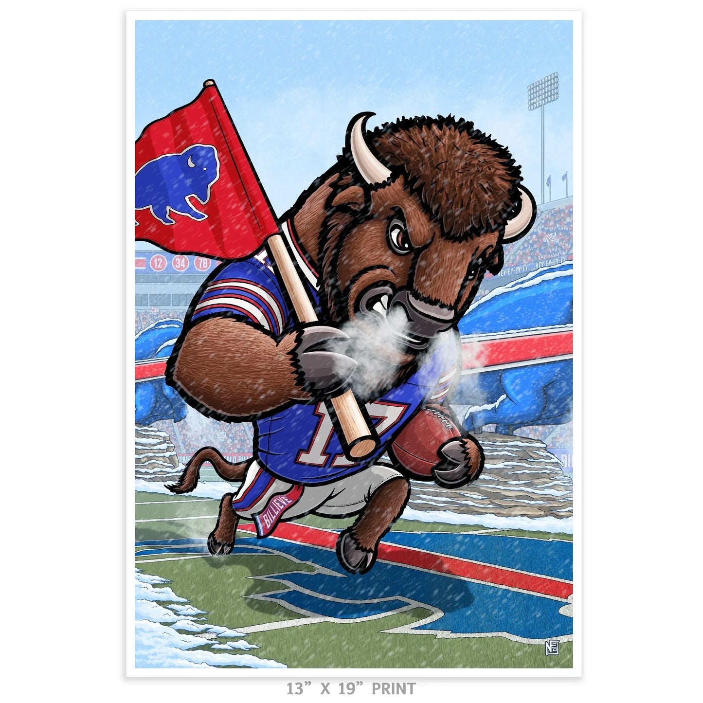 "BILLIEVE" Buffalo Bills Limited Edition Print - Nick Fasnacht Illustration & Design