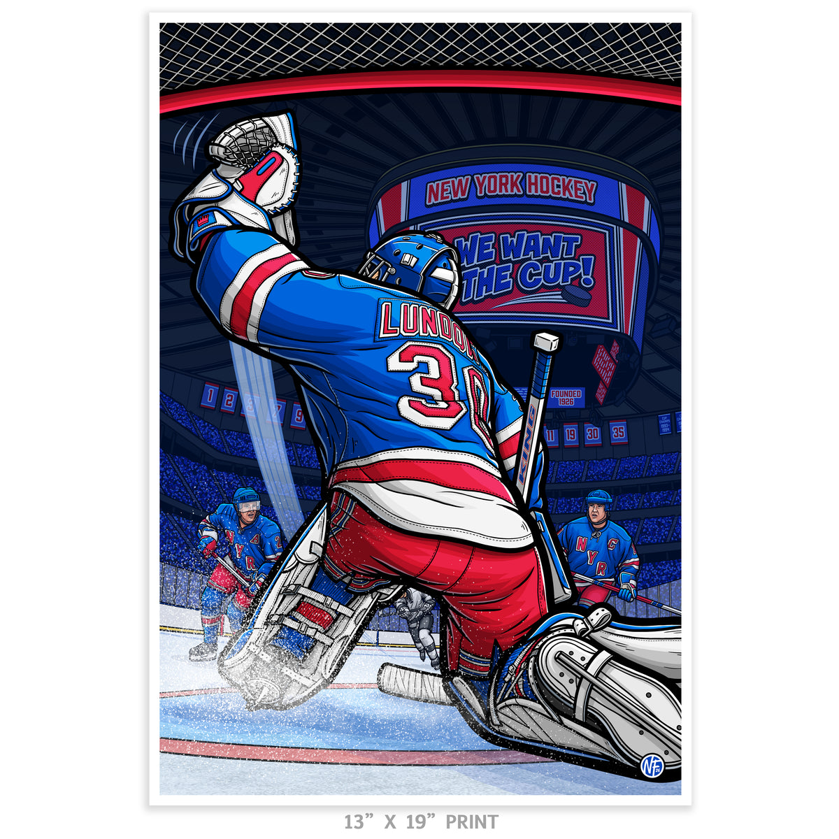 "We Want The Cup!" New York Hockey Print