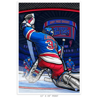 "We Want The Cup!" New York Hockey Print