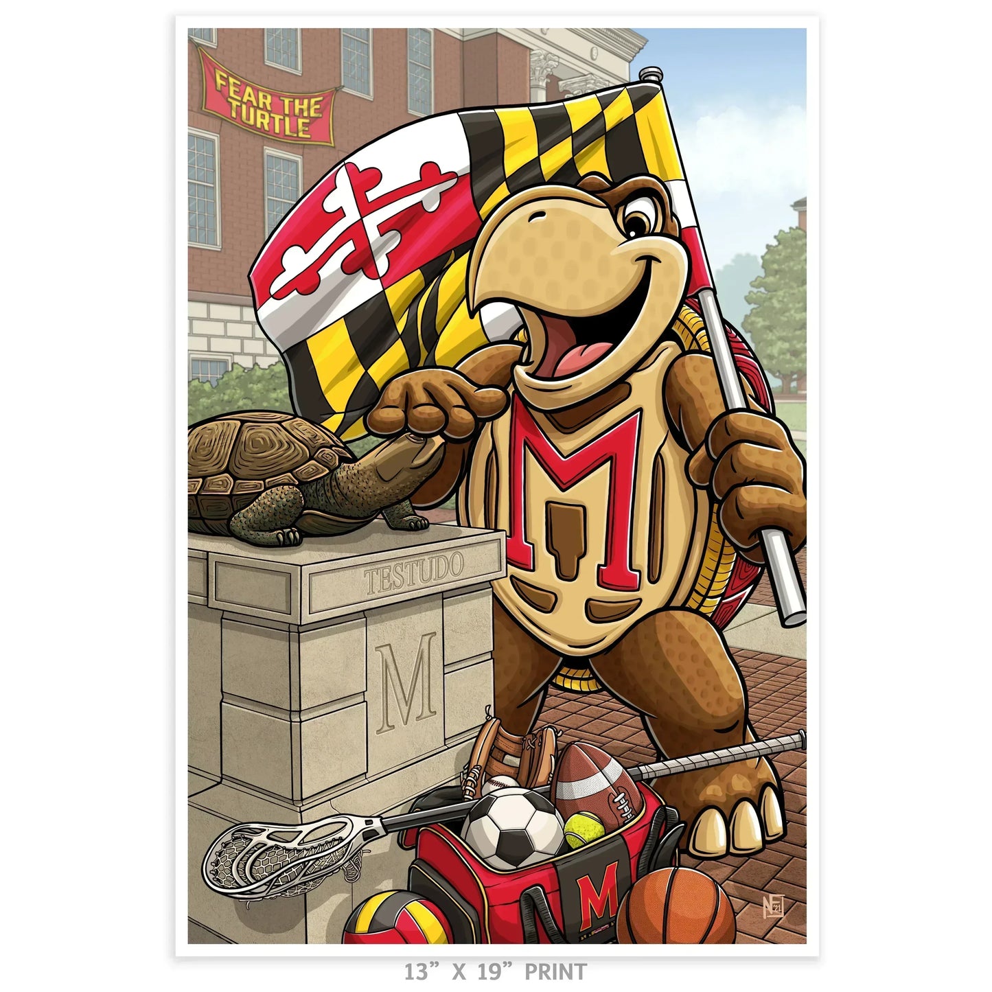 "Fear the Turtle" University of Maryland Limited Edition Print - Nick Fasnacht Illustration & Design