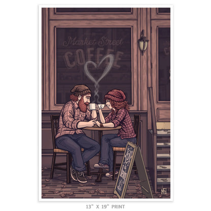 "Coffee Love" Limited Edition Print - Nick Fasnacht Illustration & Design