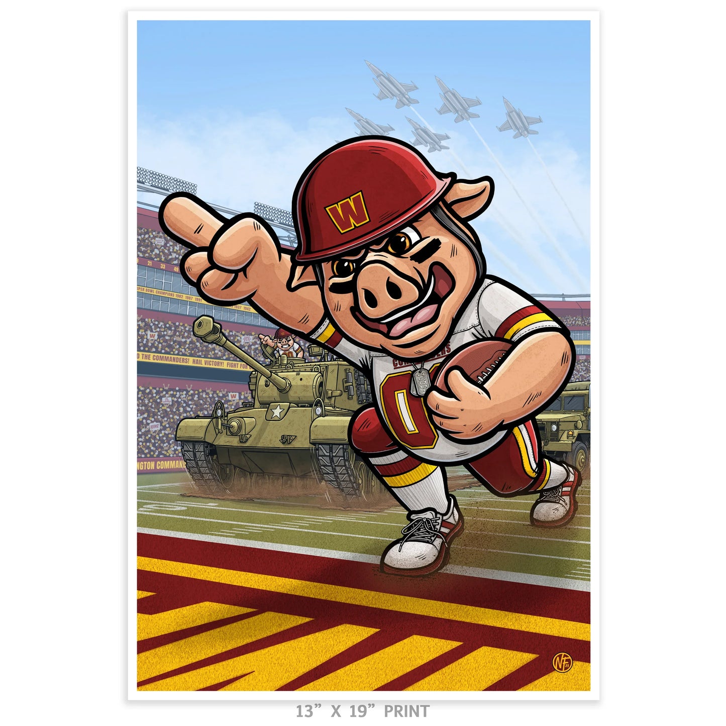 "Fight for Old D.C.!" Washington Commanders Limited Edition Print - Nick Fasnacht Illustration & Design