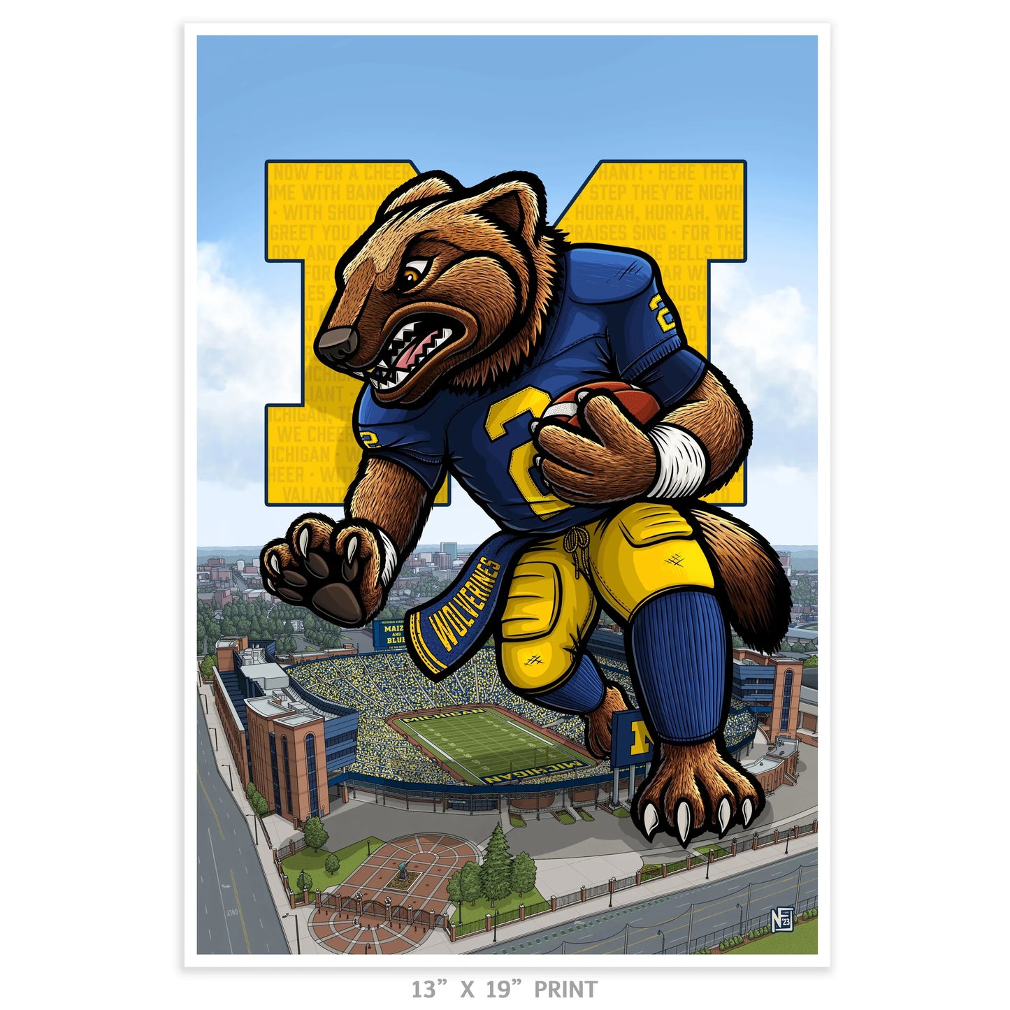 "The Victors" University of Michigan Limited Edition Print - Nick Fasnacht Illustration & Design