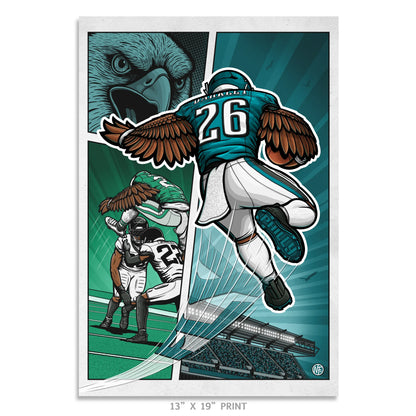 "Fly" Philadelphia Eagles Football Limited Edition Print - Nick Fasnacht Illustration & Design