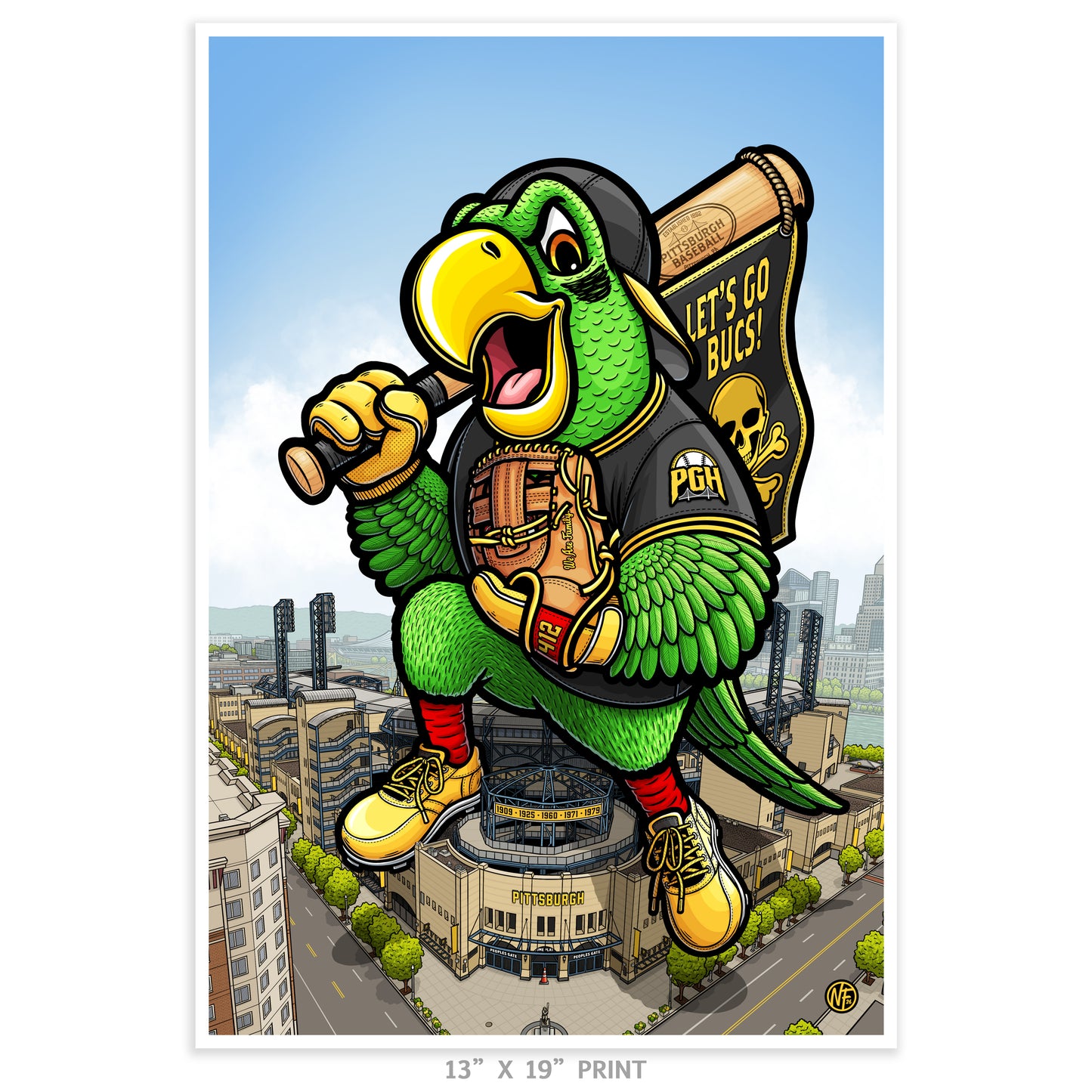 "Let's Go Bucs!" Pittsburgh Baseball Limited Edition Print