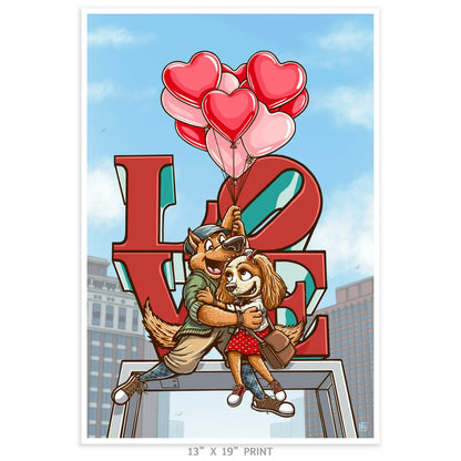"Puppy Love" Limited Edition Print - Nick Fasnacht Illustration & Design