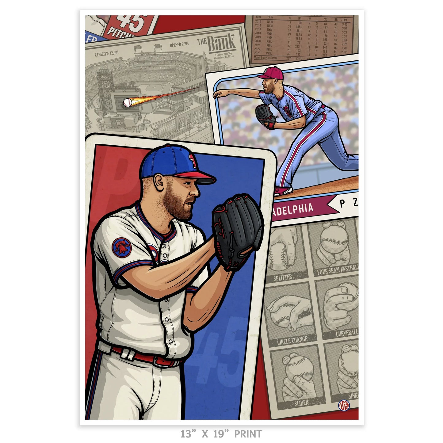"Ace" Philadelphia Phillies Limited Edition Print - Nick Fasnacht Illustration & Design