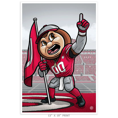 "O-H-I-O!" Ohio State University Limited Edition Print - Nick Fasnacht Illustration & Design