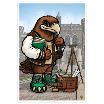 "The Brown and White" Lehigh University Limited Edition Print - Nick Fasnacht Illustration & Design