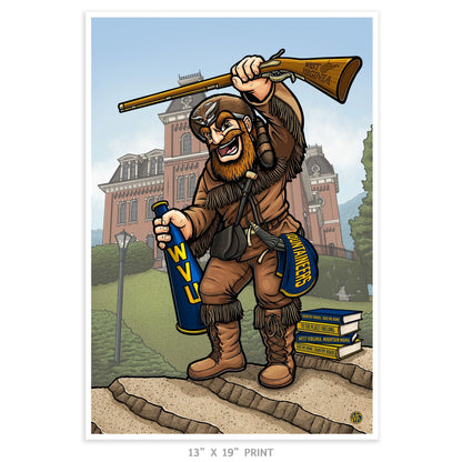 "Hail, West Virginia" West Virginia University Limited Edition Print - Nick Fasnacht Illustration & Design