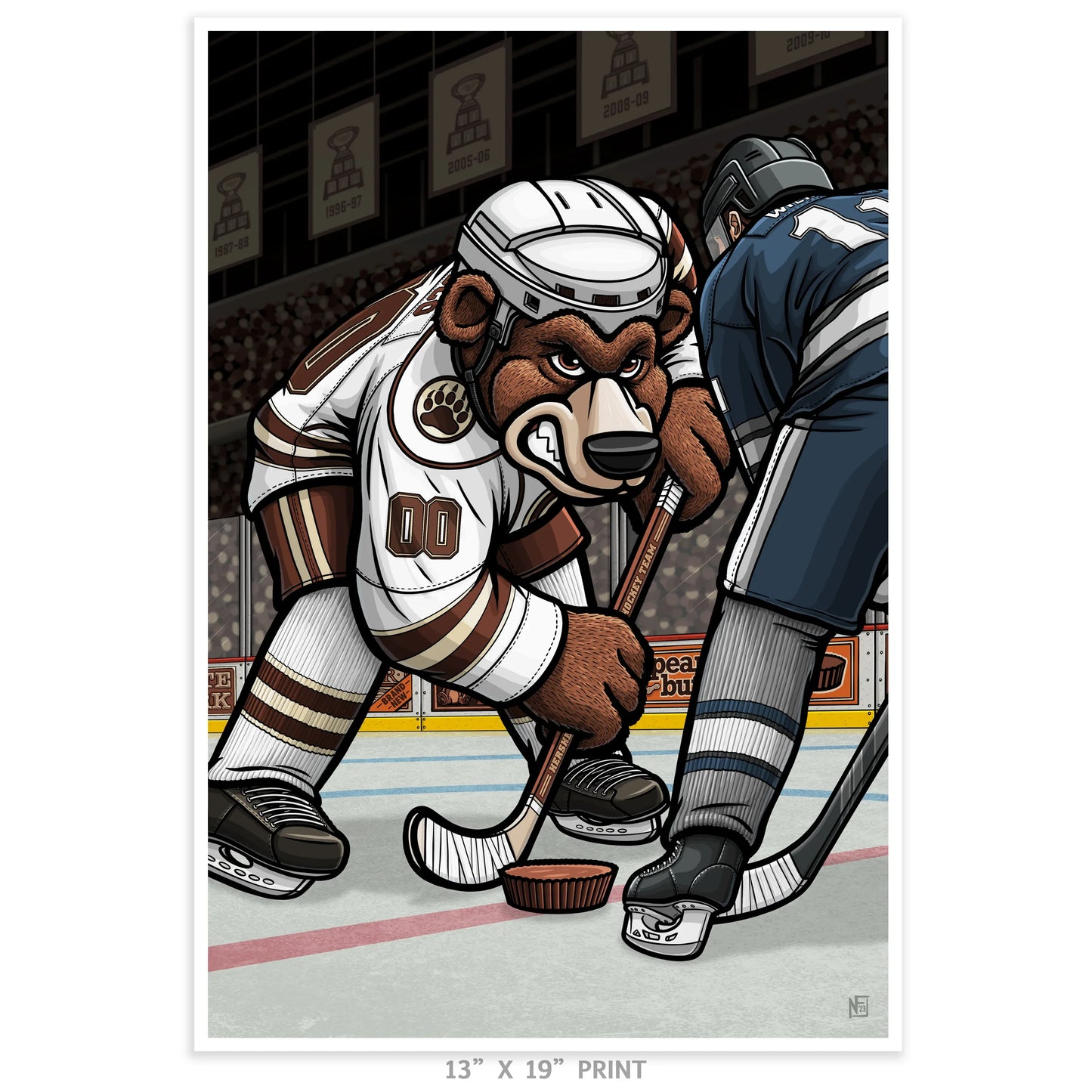"Fight for the Cup" Hershey Bears Limited Edition Print - Nick Fasnacht Illustration & Design