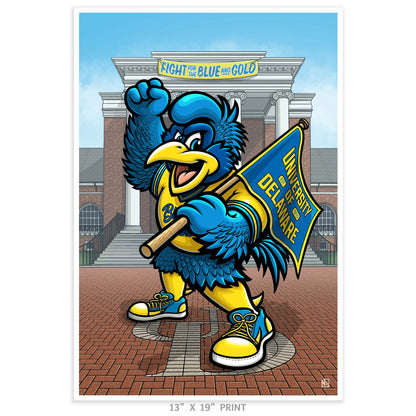 "Fight for the Blue and Gold" University of Delaware Limited Edition Print - Nick Fasnacht Illustration & Design