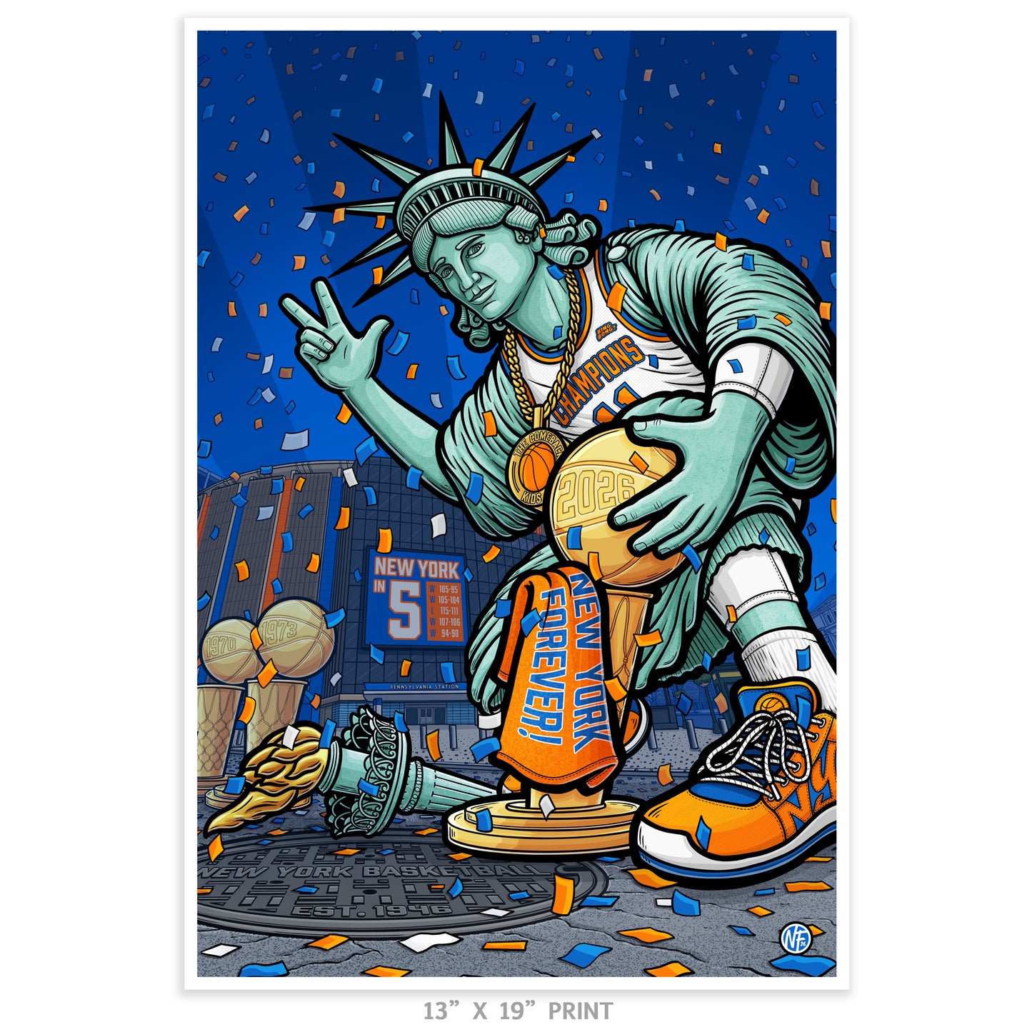 "New York Forever!" New York Basketball Limited Edition Print