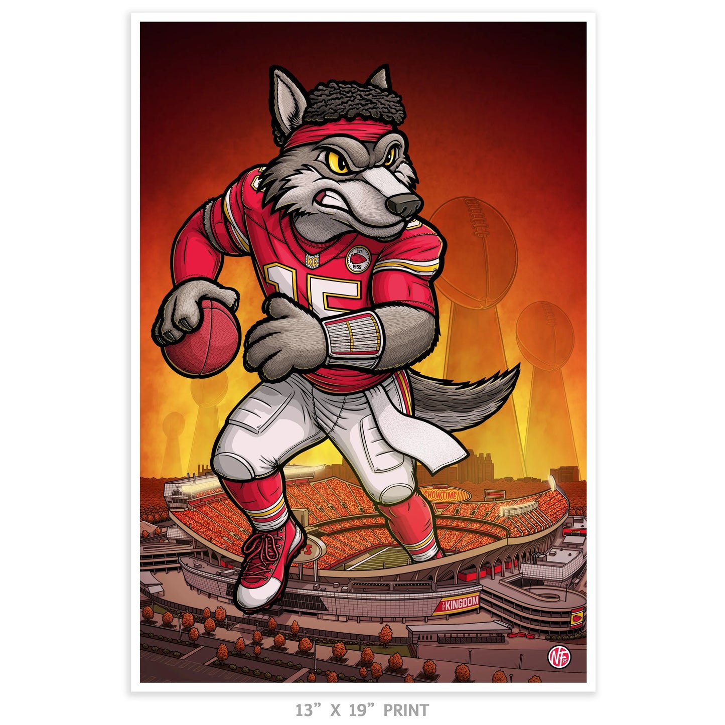 "The Kingdom" Kansas City Football Print - Nick Fasnacht Illustration & Design