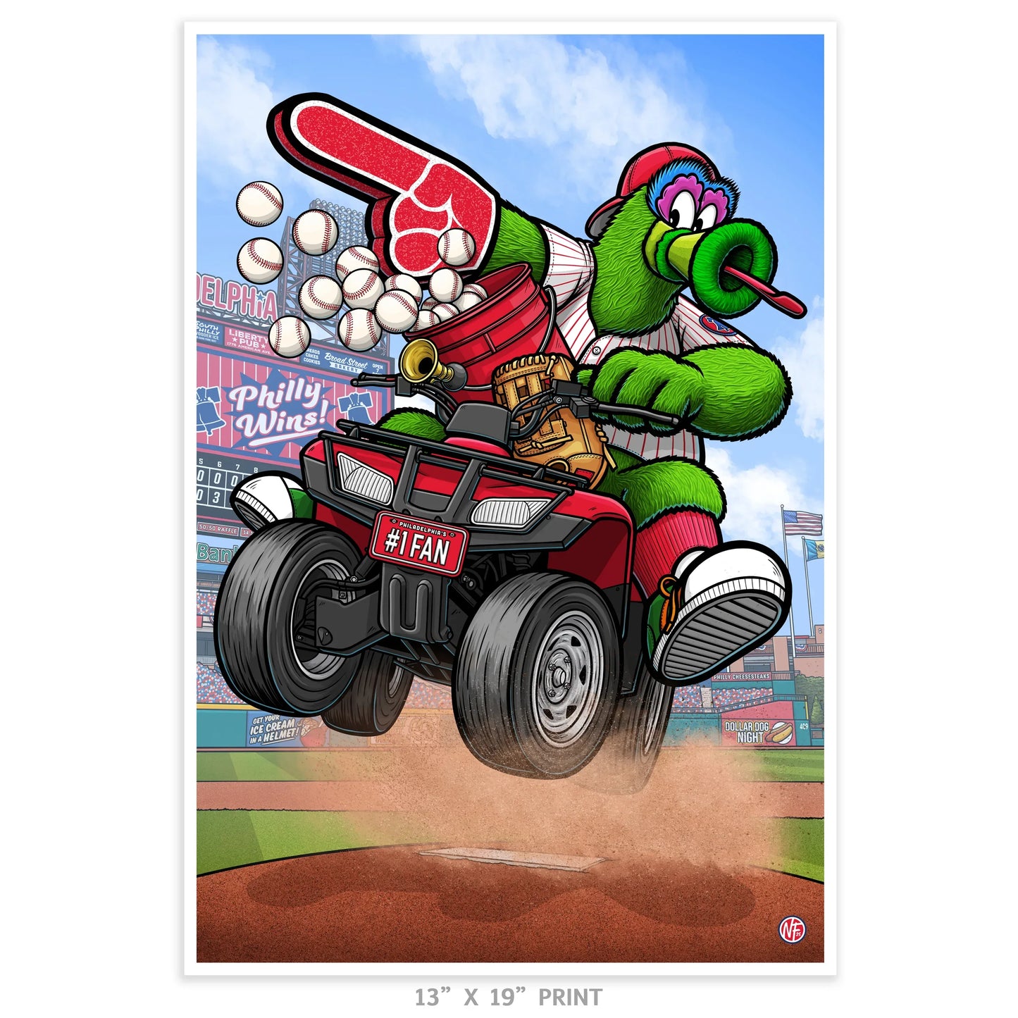 "#1 Fan" Philadelphia Baseball Print - Nick Fasnacht Illustration & Design