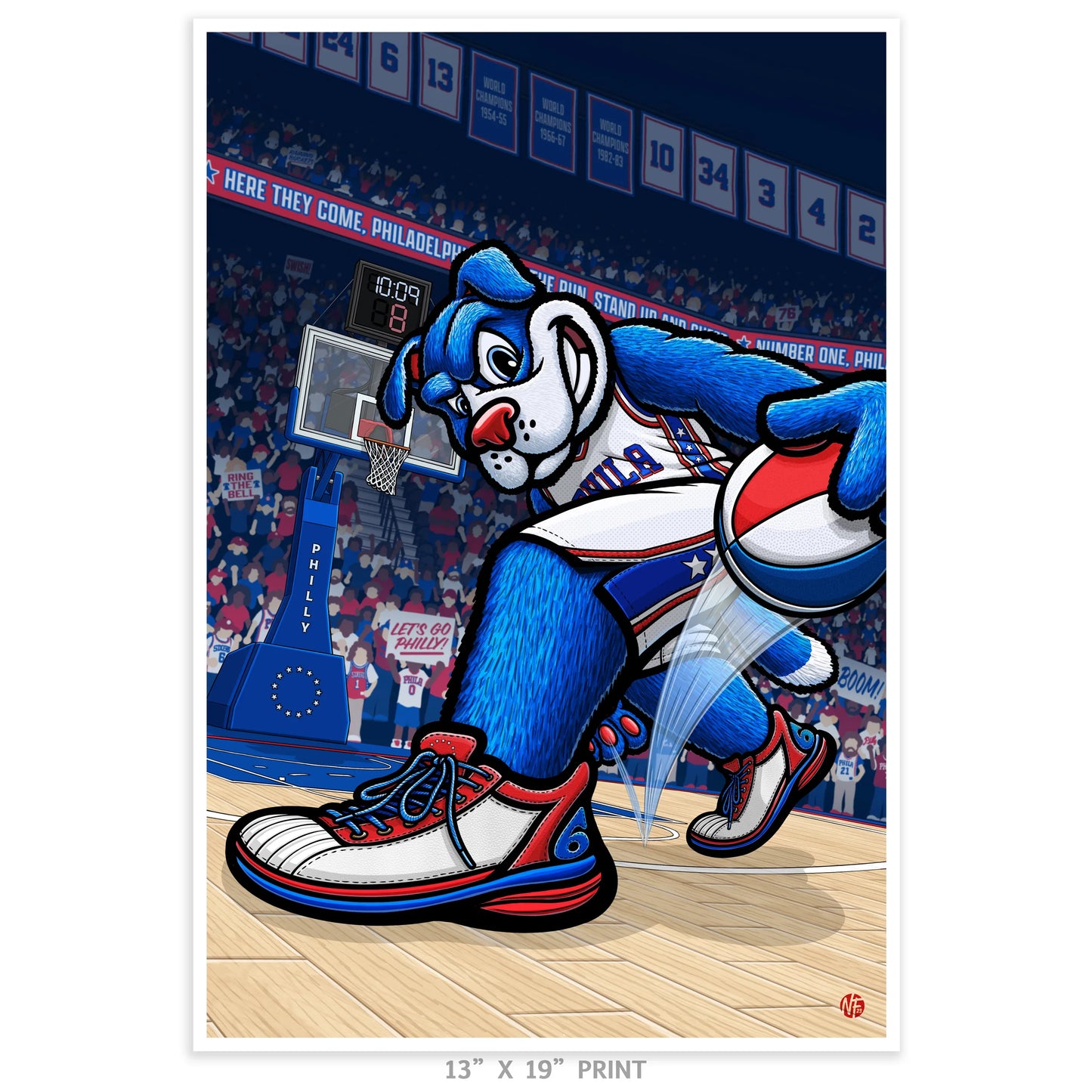 "Here They Come" Philadelphia Basketball Limited Edition Print - Nick Fasnacht Illustration & Design