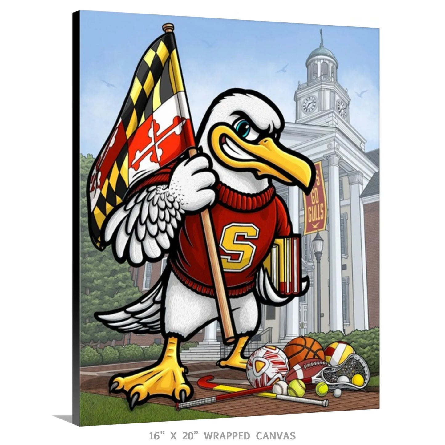"Go Gulls!" Salisbury University Limited-Edition Print - Nick Fasnacht Illustration & Design