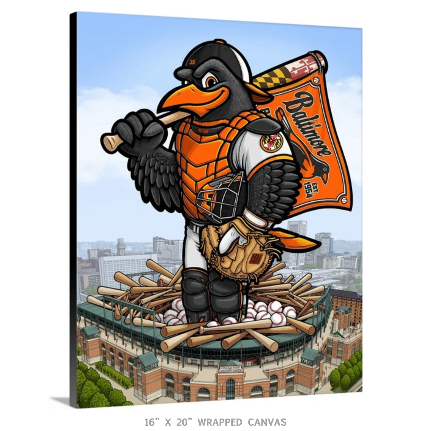 "The Bird's Nest " Baltimore Baseball Limited Edition Print - Nick Fasnacht Illustration & Design