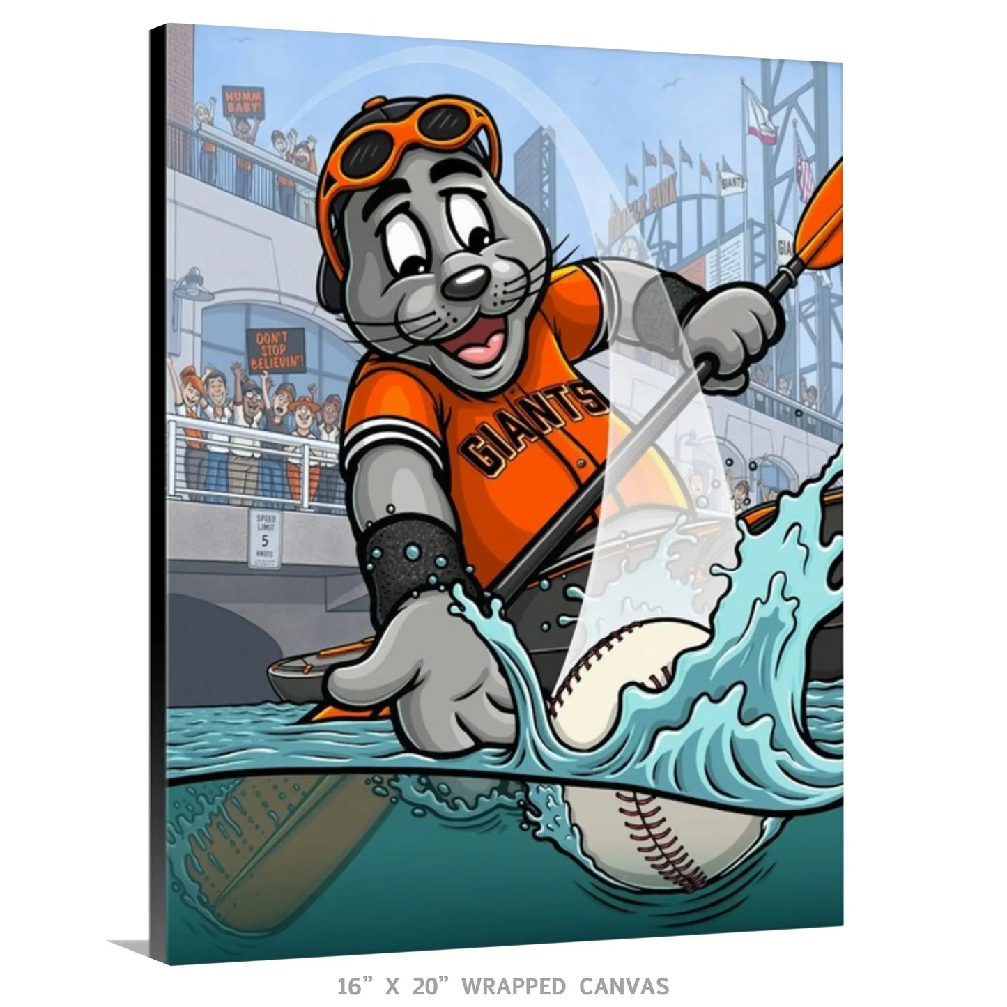 "Splash Hit" San Francisco Baseball Limited Edition Print - Nick Fasnacht Illustration & Design