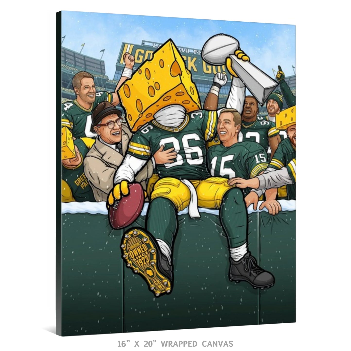 "The Leap" Green Bay Football Print - Nick Fasnacht Illustration & Design