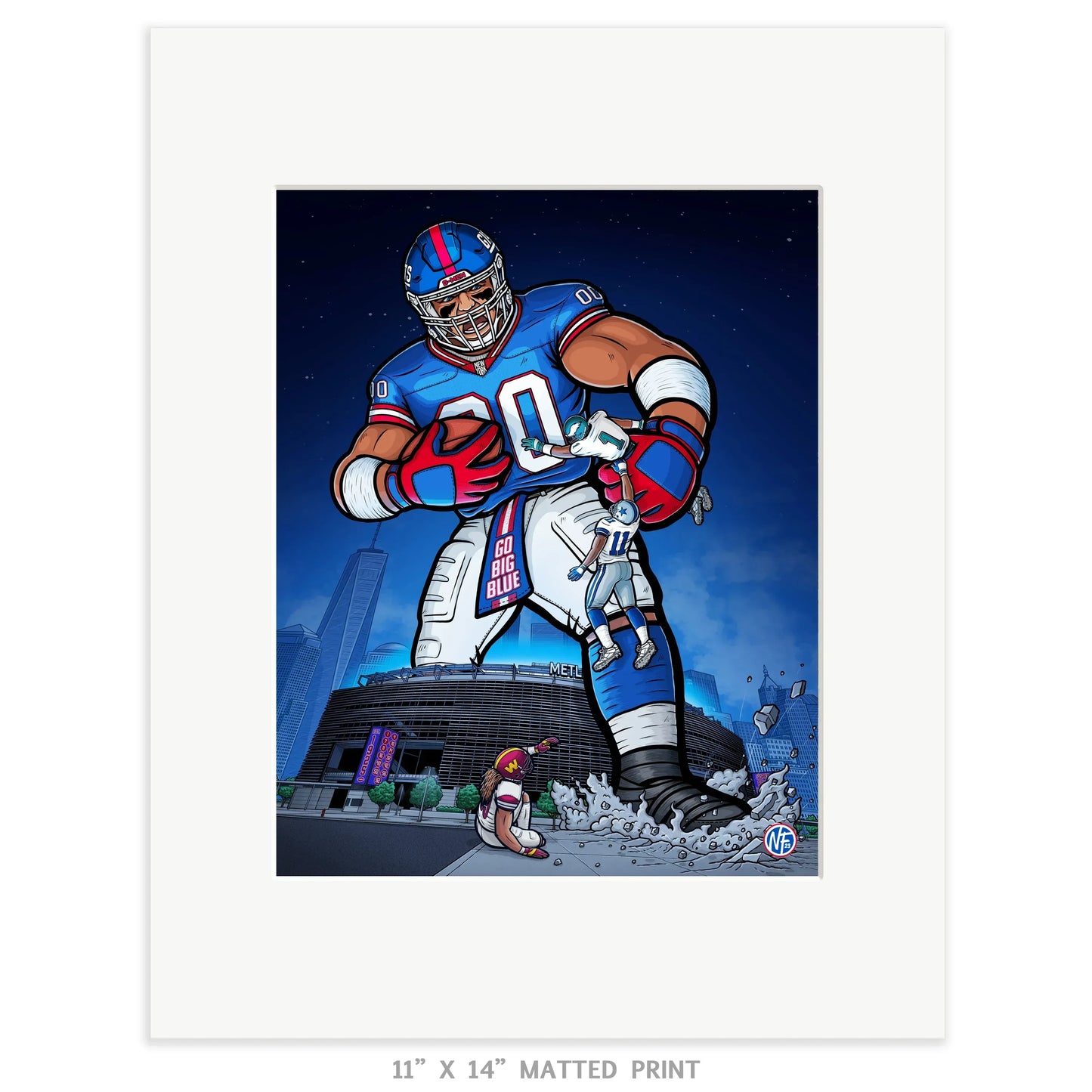 "Big Blue" New York Giants Football Limited Edition Print - Nick Fasnacht Illustration & Design