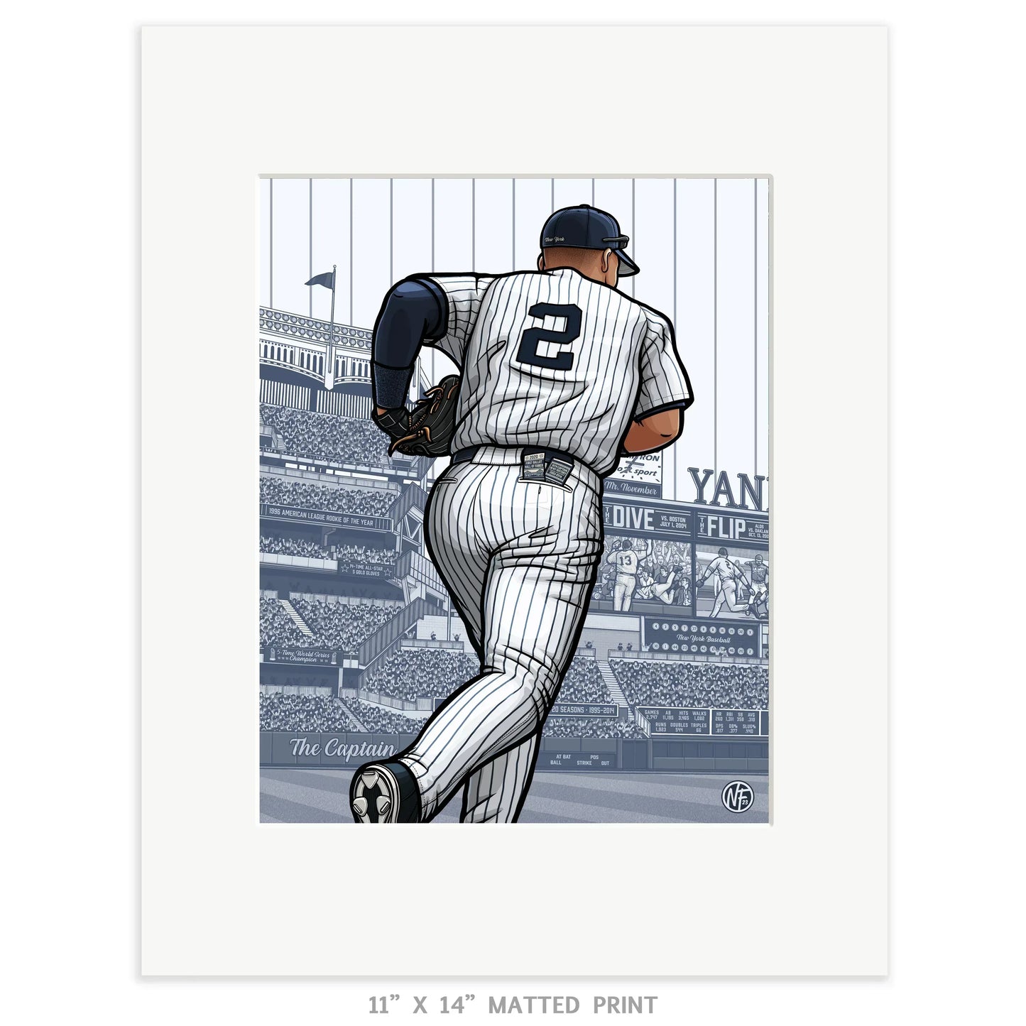 "The Captain" New York Yankees Baseball Limited Edition Print - Nick Fasnacht Illustration & Design