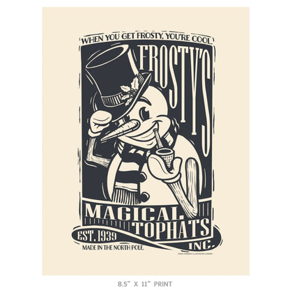 "Frosty's Magical Tophats, Inc." Christmas Print - Nick Fasnacht Illustration & Design
