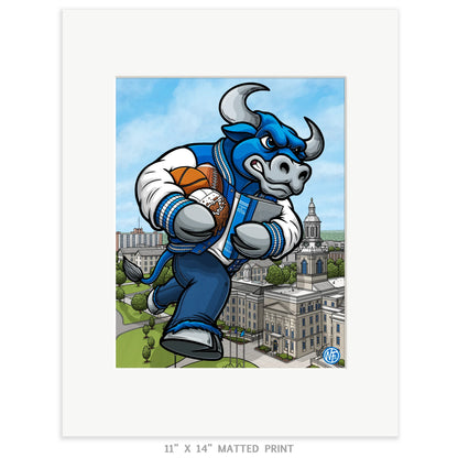 "The Bulls" University at Buffalo Limited Edition Print - Nick Fasnacht Illustration & Design
