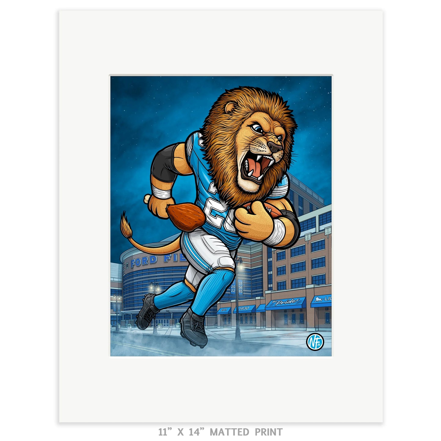 "The Pride" Detroit Football Print - Nick Fasnacht Illustration & Design