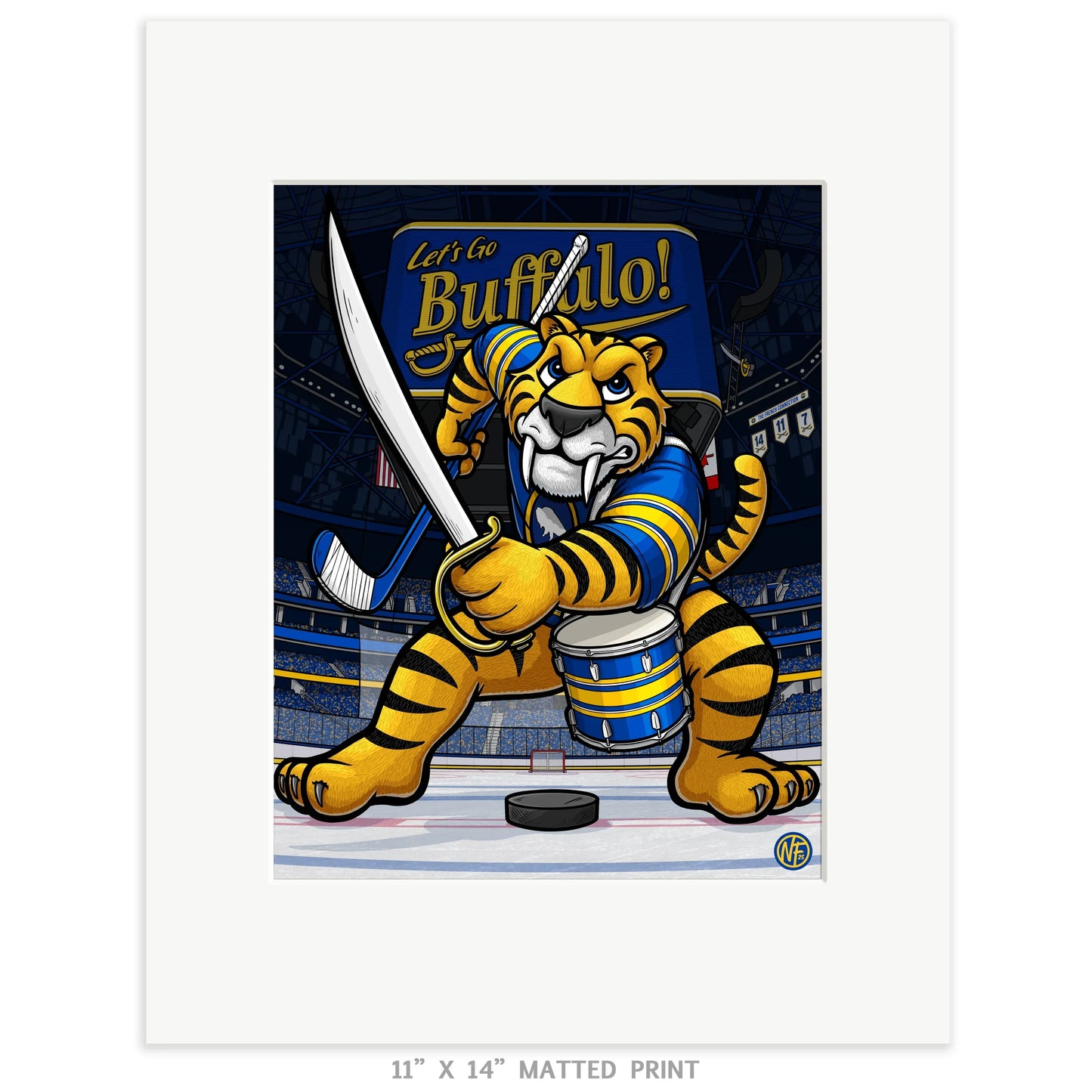 "Let's Go Buffalo!" Buffalo Hockey Print - Nick Fasnacht Illustration & Design