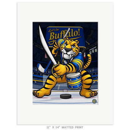 "Let's Go Buffalo!" Buffalo Hockey Print - Nick Fasnacht Illustration & Design
