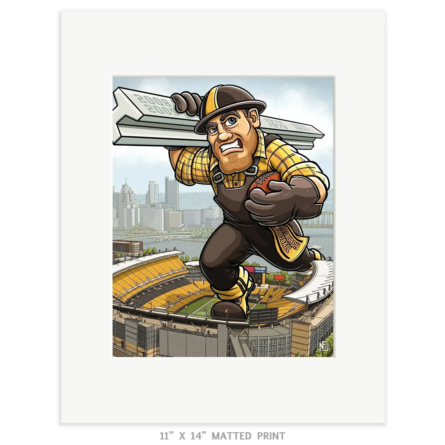"The Black and Gold" Pittsburgh Football Limited Edition Print - Nick Fasnacht Illustration & Design