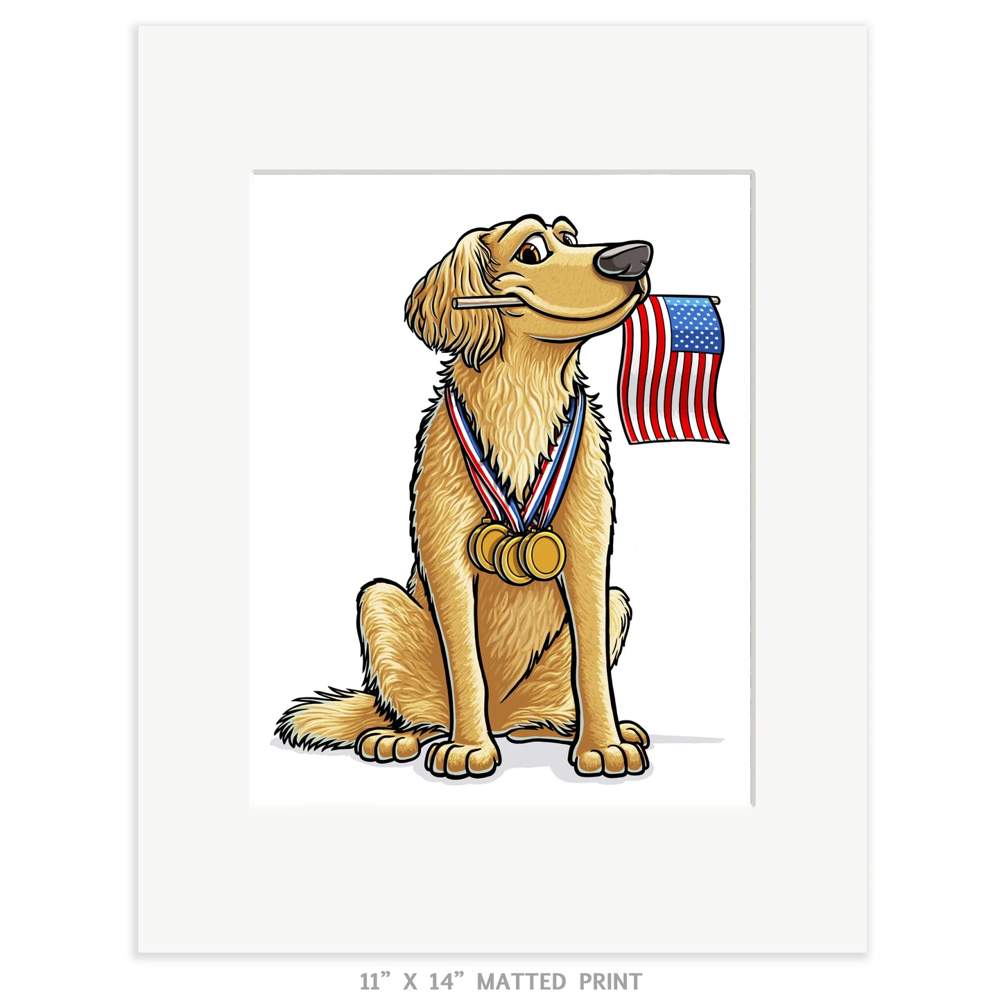 "Golden" Golden Retriever Limited Edition Print - Nick Fasnacht Illustration & Design