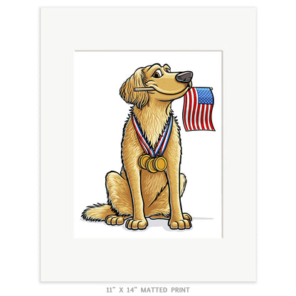 "Golden" Golden Retriever Limited Edition Print - Nick Fasnacht Illustration & Design